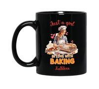 Tazze Da Caffè Just A Girl In Love With Baking Tazzine Da Caffè,Stampata,Moderne,Tazza In Ceramica Per Papà Festa Della Mamma Donna 330Ml