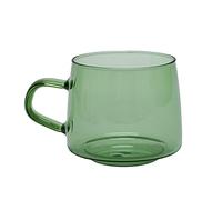 Tazze da caffè Kuuleyn, Accessori per bar, Tazza da caffè in vetro da 350 ml Tazza da caffè in cristallo con manico Resistenza alle alte temperature per la casa e il bar (Verde)