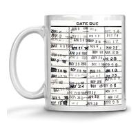 Tazze Da Caffè Library Due Date Card Vintage Book Card Durevole Tazze Da Tè In Ceramica Statement Tazza Colazione Porcellana Per Quotidiano Moglie Fidanzata