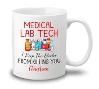 Tazze Da Caffè Medical Lab Tech I Keep The Doctor From You Tazzine Da Caffè,Con Manico,Particolari,Tazza Da Caffe Per Lavoro Papà Uomo 330Ml