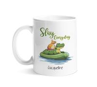 Tazze Da Caffè Moderne Tazza Da Caffe A Capybara Standing On The Crocodile Slay Everyday Con Manico Ceramica Mugs Per Ufficio Donna Compleanno 330Ml