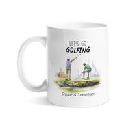 Tazze Da Caffè Moderne Tazza Da Caffe Let'S Go Golfing Golf Multicolore Ceramica Mugs Per Compleanno Festa Papà 330Ml