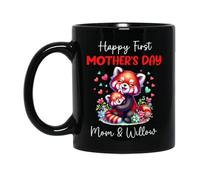 Tazze Da Caffè Mom And Baby Red Panda Ceramica Mugs,Personalizzabile,Particolari,Tazza Da Caffe Per Compleanno Papà Festa Della Mamma 330Ml