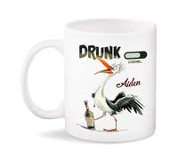 Tazze Da Caffè Multicolore Tazza In Ceramica Funny Stork On White Drunk Stork Animal Personalizzabile Tazzine Da Caffè Per Lavoro Donna Caffè E Tè 330Ml