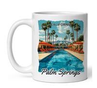 Tazze Da Caffè Palm Springs California 330Ml Tazza In Porcellana Con Manico Mug Per Ufficio Latte Donna