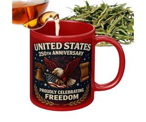 Tazze Da Caffè Patriottiche | Ricordo della Coppa Patriottica del 250° Anniversario | 1776-2026 da Caffè in Ceramica con Bandiera degli Stati,per Appassionati di Storia, Papà, Madre, Nonni