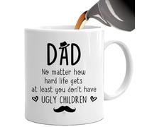 Tazze da caffè per la festa del papà, 350 ml, in ceramica, resistenti alle alte temperature, con motivo di papà, bicchieri in ceramica durevoli | Per tè caldo