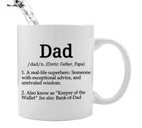 Tazze da caffè per la festa del papà, 350 ml, multifunzionali, per papà, 8 x 8 x 9,5 cm, resistenti alle alte temperature, per vino, tè, succhi di frutta, caffè caldo