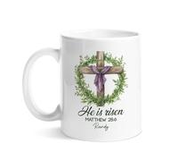 Tazze Da Caffè Personalizzabile Tazza Da Caffe He Is Risen Easter Happy Easter Multicolore Ceramica Mugs Per Festa Ufficio Donna 330Ml