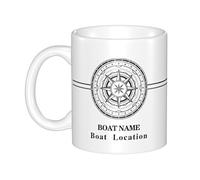 Tazze da caffè personalizzate per uomini donne con navigazione nome barca Bussola di ancoraggio su entrambi i lati Capitano Personalizzato Nautico Ancora Bussola Tazze Personalizzate Nautico Capitano