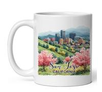 Tazze Da Caffè San Jose California 330Ml Tazza Con Manico In Porcellana Mug Per Uso Domestico Ufficio Bevande