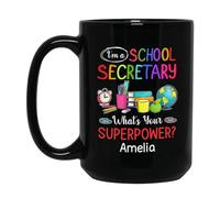 Tazze Da Caffè School Secretary What'S Your Superpower Ceramica Mugs,Personalizzabile,Stampata,Tazza In Ceramica Per Donna Papà Ufficio 330Ml