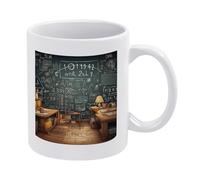 Tazze da caffè scolastiche con matematica per donna, tazze in ceramica con manico grande, tazza da tè personalizzata per uomo, tazza rotonda classica per casa, ufficio, ristorante, regali di inaugura