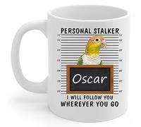Tazze Da Caffè Stalker I Will Follow You Standing Caique Parrot Customized Name Durevole Tazze Da Tè In Ceramica Resistenti Tazza Colazione Porcellana Per Home Anniversario Moglie