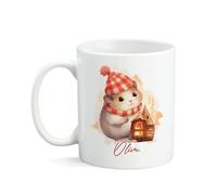Tazze Da Caffè Stampata Tazza In Ceramica Cute Hamster Wearing A Red Hat Multicolore Tazzine Da Caffè Per Ufficio Donna Papà 330Ml