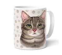 Tazze da caffè, tazze divertenti, tazze da cane, tazze con animali - perfetto caffè in grande tazza, regalo per gli amanti dei cani/tazza da caffè/tazza in ceramica/carlino (gatto grigio)