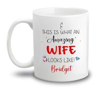 Tazze Da Caffè This Is What An Amazing Wife Looks Like Ceramica Mugs,Con Manico,Multicolore,Tazza In Ceramica Per Festa Festa Della Mamma Nonna 330Ml