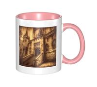 Tazze da caffè vintage con manico a forma di castello medievale, 11 once, grandi tazze in porcellana per bevande calde de, tazze da tè in ceramica per uomini e donne, divertenti tazze da caffè, rega