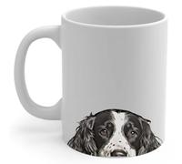 Tazze Da Caffè White Black English Springer Spaniel Peeking Look Out 330Ml Tazza In Ceramica Classica Mug Per Uomo Succo Donna