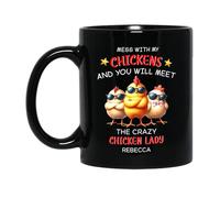 Tazze Da Caffè You Will Meet The Crazy Chicken Lady Ceramica Mugs,Particolari,Moderne,Tazza In Ceramica Per Festa Della Mamma Donna Festa 330Ml