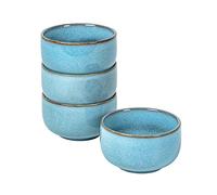 Tazze da Consommé, UNICASA Ciotoline da Snack Blu, Piatto Dessert e Verrine 4 x 450 ml per Microonde Colazione, Servizi da Tavola Ciotole Porcellana - Blu