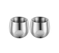 Tazze da Espresso nel Acciaio Inossidabile 2 Pezzi, 150 Ml Bicchiere Infrangibile con Isolamento un Doppia Parete, Tazza Piccola per Picnic All'Aperto