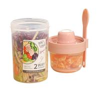 Tazze Da Insalata Con Coperchi E Forchetta - Shaker Per Pasti Da 29 Oz, Grande Contenitore Per Insalata, In PP Alimentare Con Coperchio A Antiperdite E Supporto Per Vinaigrette | Contenitore S