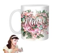 Tazze da mamma per donne, tazza di mamma - Tazza in ceramica per la festa della mamma - Modello di fiori elegante tazza di tè per la nuova mamma moglie amica nonna il giorno del compleanno