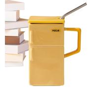 Tazze da tè 550 ml Espresso Latte Bicchieri Coperchi e Cannucce | Tazza da cappuccino retrò per colazione, cucina, brunch, feste, casa, soggiorno, ufficio, scrivania, bar, ristorante