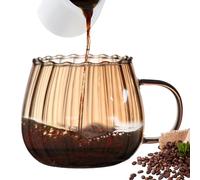 Tazze da tè a tazze di | 400 ml di grande capacità | Glassware di design convesso | Lavastoviglie per bevande sicure | Capo caldo con acqua di soda per tè al latte | Milk in polvere di soia