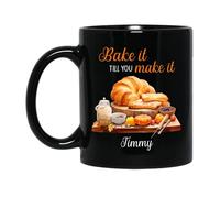 Tazze Da Tè Bake It Till You Make It Ceramica Mugs,Multicolore,Divertenti,Tazza Da Caffe Per Festa Della Mamma Festa Donna 330Ml