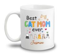 Tazze Da Tè Best Cat Mom Ever Tazzine Da Caffè,Moderne,Particolari,Tazza In Ceramica Per Caffè E Tè Festa Donna 330Ml