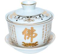 tazze da tè cinesi, Tazza da tè in ceramica for offerte, tazza da tè in ceramica for uso domestico, tazza da tè in ceramica for il Sutra del Cuore del Buddha da 9,8 cm