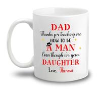 Tazze Da Tè Dad Thanks For Teaching Me Ceramica Mugs,Moderne,Stampata,Tazza In Ceramica Per Ufficio Uomo Papà 330Ml