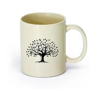 Tazze da tè e caffè design del logo astratto e vibrante dell'albero radice ispirazione per il design del logo dell'albero della vita （11oz/320ml） per uomo e donna Giallo chiaro