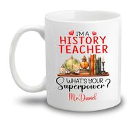 Tazze Da Tè I'M A History Teacher What'S Your Superpower Tazzine Da Caffè,Multicolore,Divertenti,Tazza Da Caffe Per Lavoro Caffè E Tè Ufficio 330Ml