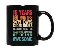 Tazze Da Tè In Ceramica 15 Years 180 Months Being Awesome 15Th Teen Con Manico Tazze Da Caffè In Ceramica Divertente Mug In Porcellana Per Home Anniversario Fidanzata
