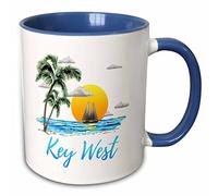 Tazze Da Tè In Ceramica Nautical Sailing For Key West, Florida With Palm Trees And Sunset Statement Tazze Mug Antimacchia Tazza In Porcellana Per Latte Thè Quotidiano