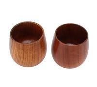 Tazze da tè in Legno Fatte a Mano Tazze da tè in Legno Ecologiche per Bere tè caffè Vino con Delicato Design a Venature del Legno, Adatte a Casa, Ristorante, Caffetteria (2PCS)