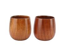 Tazze da tè in Legno, Tazze da tè in Legno Massello Fatte a Mano Tazza da caffè Tazza da Vino in Legno per Uso Esterno del Ristorante Domestico (2PCS)