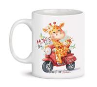 Tazze Da Tè Multicolore Tazza Da Caffe Mom'S The Boss Giraffe Riding Motor Particolari Ceramica Mugs Per Festa Donna Ufficio 330Ml