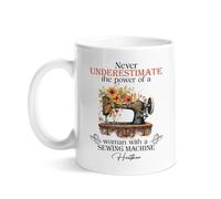 Tazze Da Tè Stampata Tazza Da Caffe Never Underestimate A Woman Flower Sewing Machine Sewing Personalizzabile Tazzine Da Caffè Per Donna Festa Della Mamma Festa 330Ml