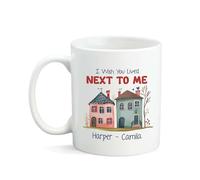 Tazze Da Tè Stampata Tazza In Ceramica I Wish You Lived Next To Me Multicolore Tazzine Da Caffè Per Uomo Donna Compleanno 330Ml