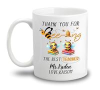 Tazze Da Tè Thanks For Being The Best Teacher Ceramica Mugs,Stampata,Con Manico,Tazza Da Caffe Per Papà Festa Uomo 330Ml