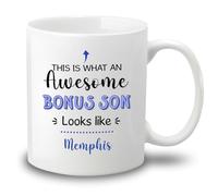Tazze Da Tè This Is What An Awesome Bonus Son Looks Like Tazzine Da Caffè,Con Manico,Particolari,Tazza Da Caffe Per Papà Lavoro Compleanno 330Ml