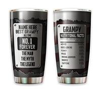 Tazze Da Viaggio Con Paglia E Coperchio Tazza Da Caffè Acciaio Inox Mug Termica Per Mamma Natale Amico 590 Ml Nonno Migliore Personalizzato Per Sempre, L'Uomo, Il Mito, La Leggenda - Con Nome