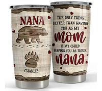 Tazze Da Viaggio Portatile Tazza Da Caffè Con Paglia E Coperchio Travel Tumbler Per Mamma Anniversario Amico 590 Ml Bicchiere Personalizzato Nana Bear Per Bambini