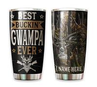 Tazze Da Viaggio Riutilizzabile Tazza Termica Con Paglia E Coperchio Mug Termica Per Natale Colleghi Compleanno 590 Ml Il Miglior Buckin' Gwampa Di Sempre - Caccia Al Deer Personalizzata