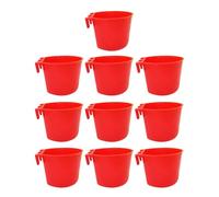 Tazze d'acqua per pollo, 8 x 8 x 6 cm, in ABS, 10 pezzi, portatile da appendere, mangiatoia a bocca larga, perfetta per l'alimentazione del pollame da fattoria, l'idratazione del coop, la
