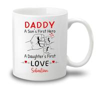 Tazze Di Caffè A Son'S First Hero A Dau-Ghter'S First Love Ceramica Mugs,Moderne,Con Manico,Tazza In Ceramica Per Uomo Donna Festa Della Mamma 330Ml
